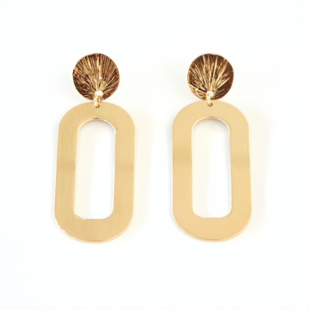 sept cinq Brass Gold D Clip Earrings