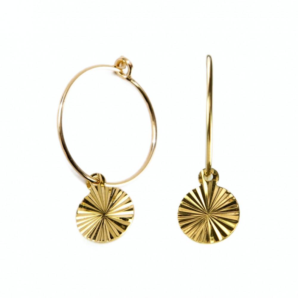 sept cinq Small Brass Gold Sorbet Earrings