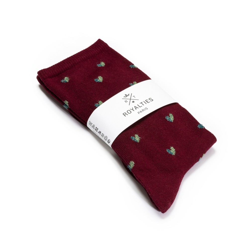 Royalties Red Cotton Love Socks