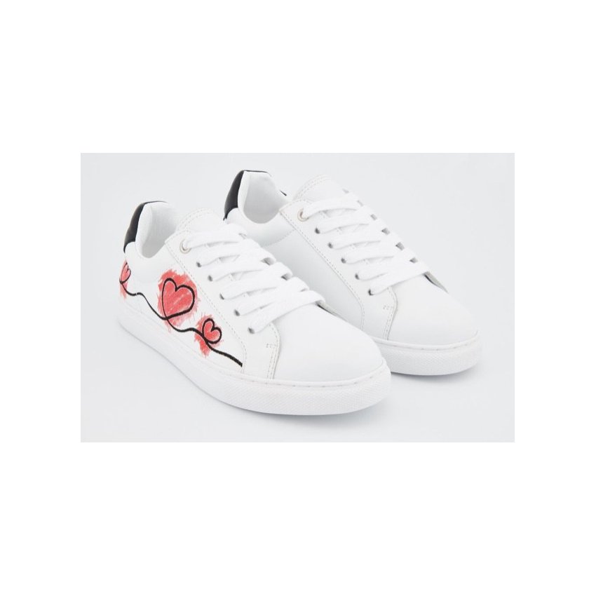 Bons Baisers de Paname White sneakers in leather "graffiti" for womens