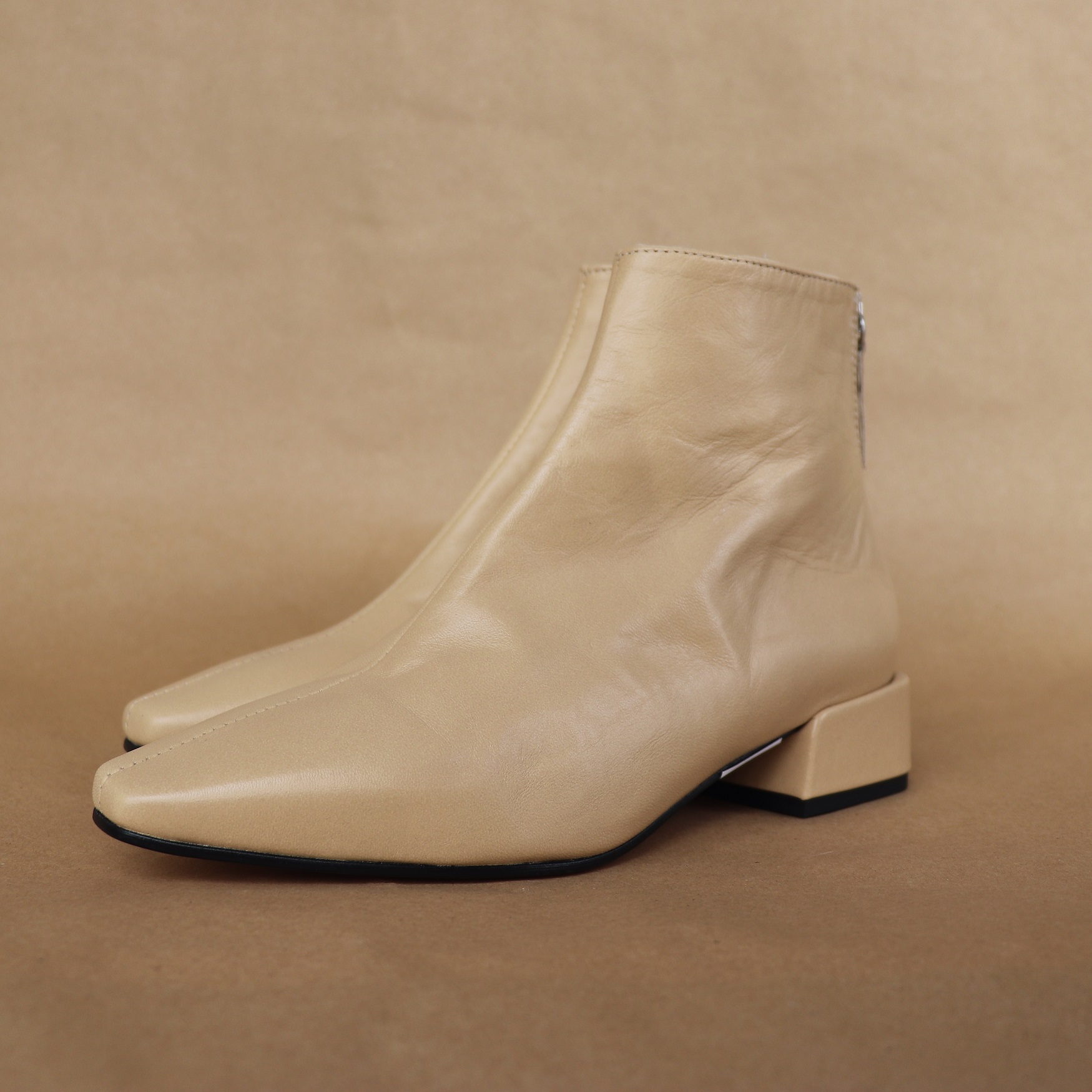 About Arianne Beige Leather Chelsea Boots - Robbie Tan