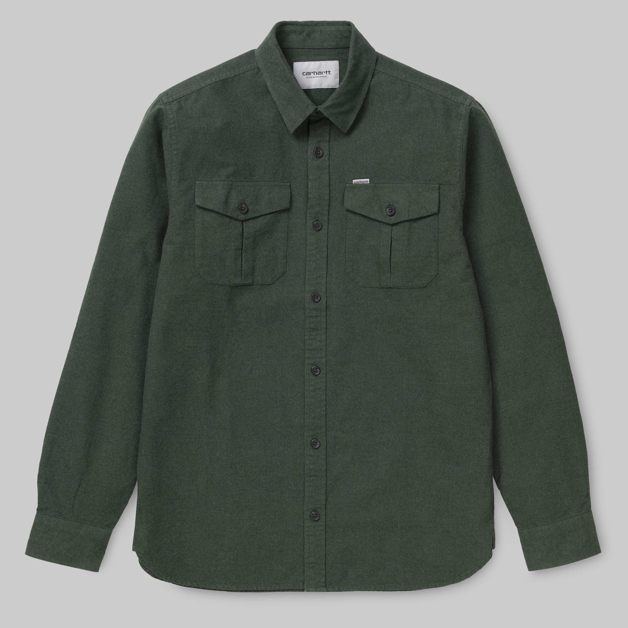 Carhartt Green Heather Cotton Long Sleeves Vendor Shirt