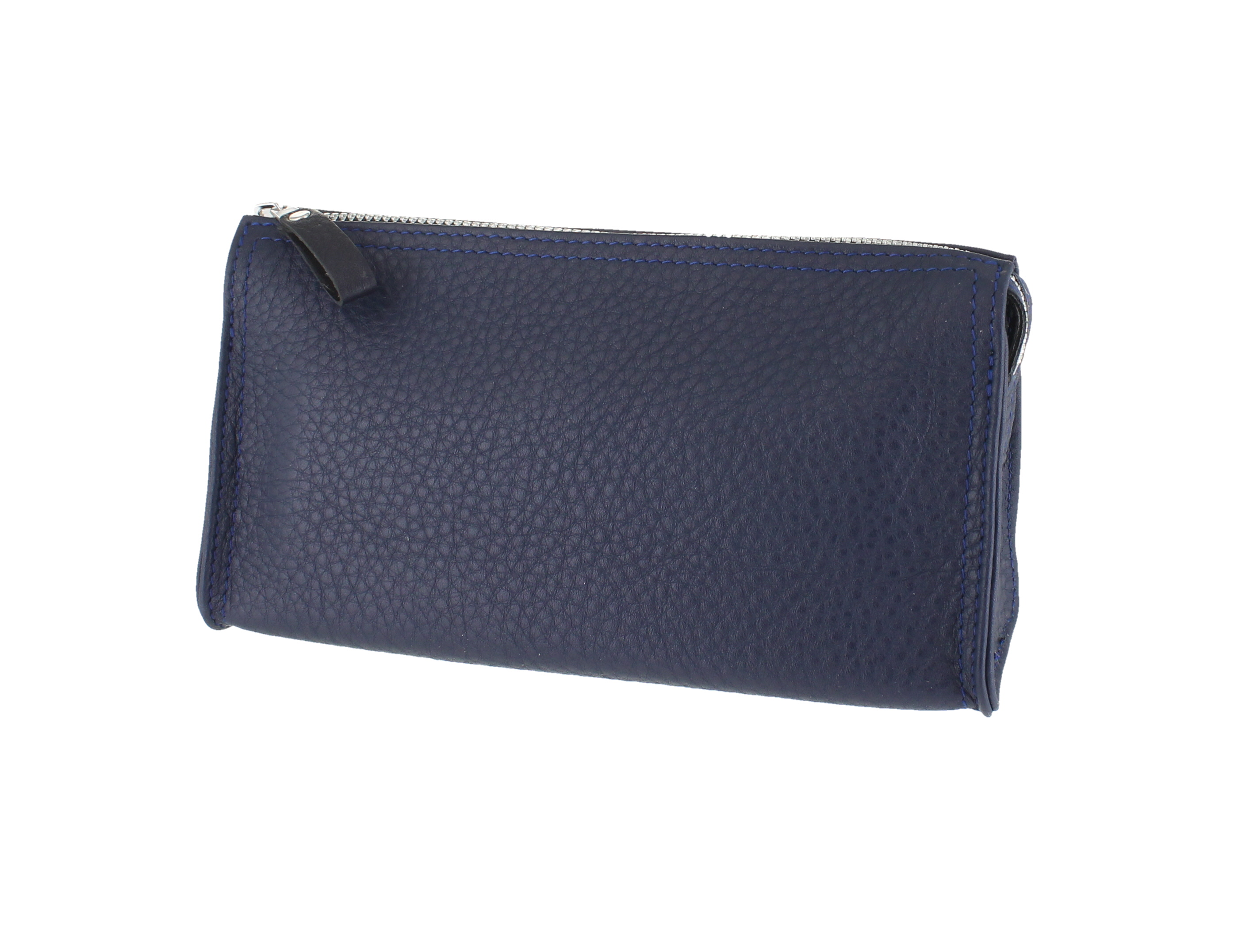 D. R. Harris Small Dark Blue Leather Wash Bag