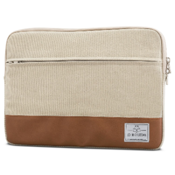 Johnny Urban 13 inch Sand and Brown Cotton Canvas Laptop Sleeve