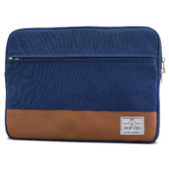 Johnny Urban 13 inch Blue and Brown Cotton Canvas Laptop Sleeve
