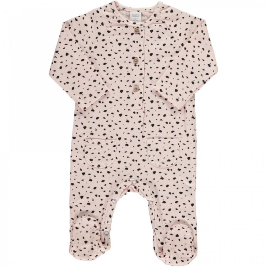 Bean's Barcelona Powdery Pink Organic Cotton Polka Dots Girls Pajama