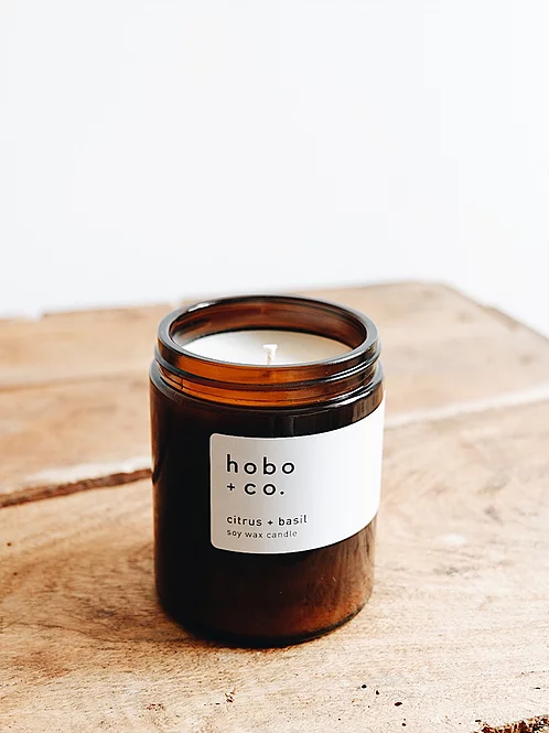 Hobo Soy Candles Citrus + Basil Soy Wax Medium Candle