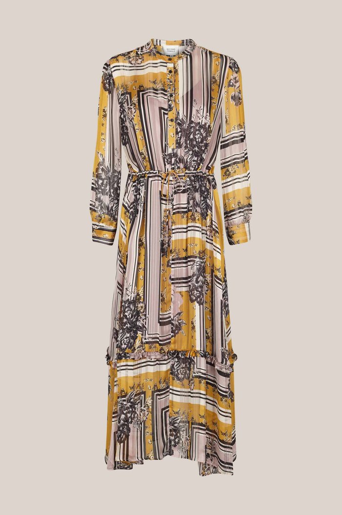 Second Female Valley Long Sleeve Maxi Dress in Inca Gold