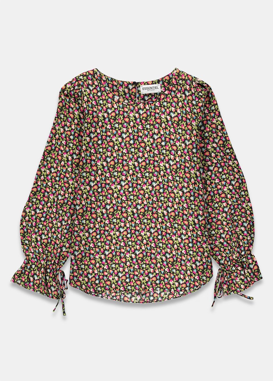 Essentiel Antwerp Teracotta Top in Black Floral Print