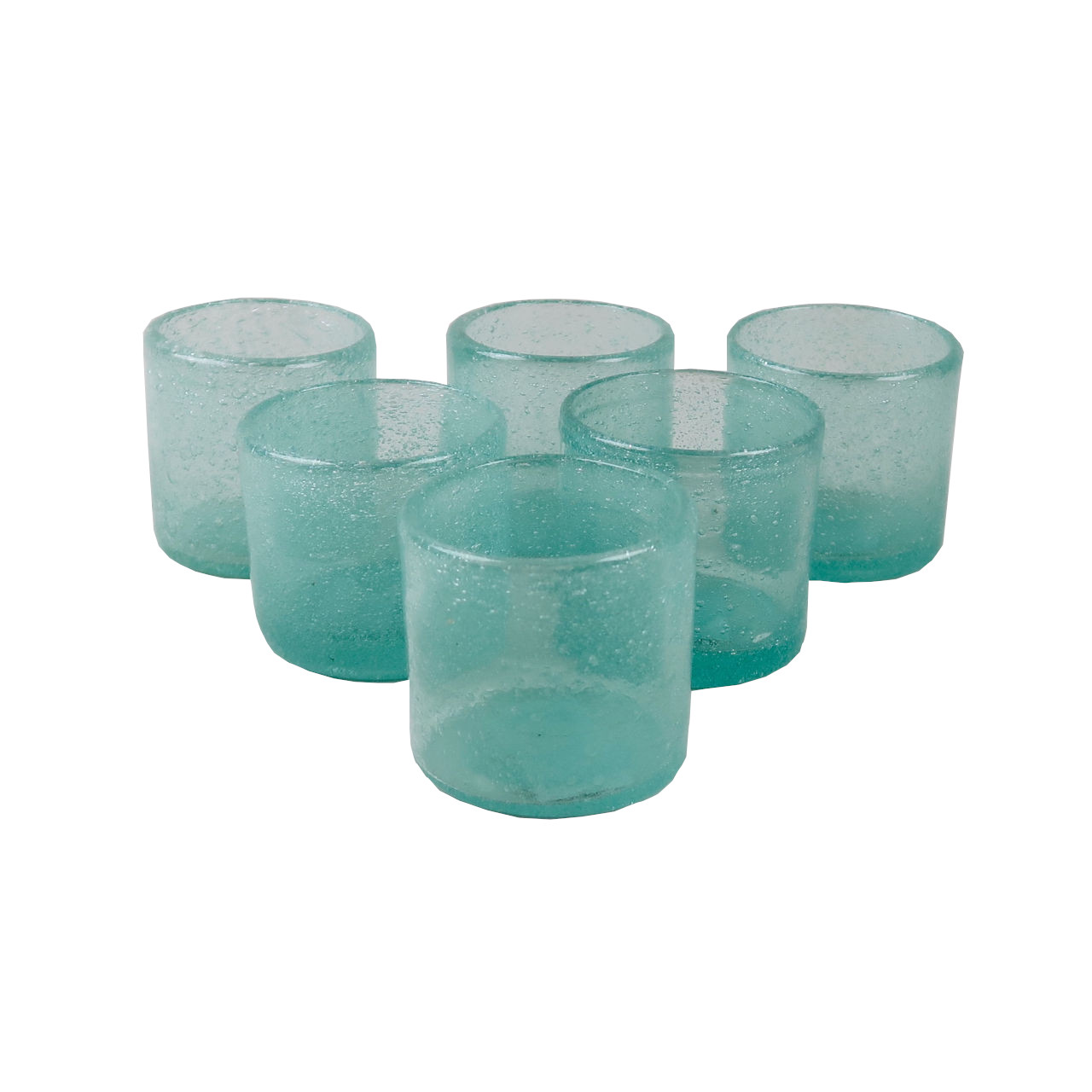 British Colour Standard Set of 6 Coloured Glass Tea Lights - Lagoon