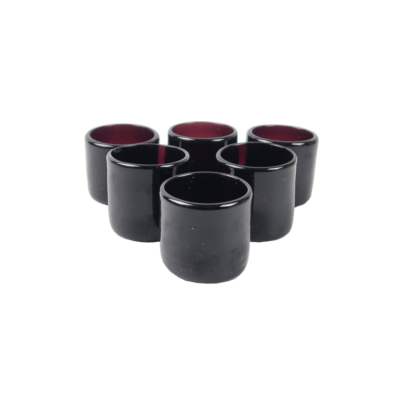 British Colour Standard Set of 6 Coloured Glass Tea Lights - Maroon