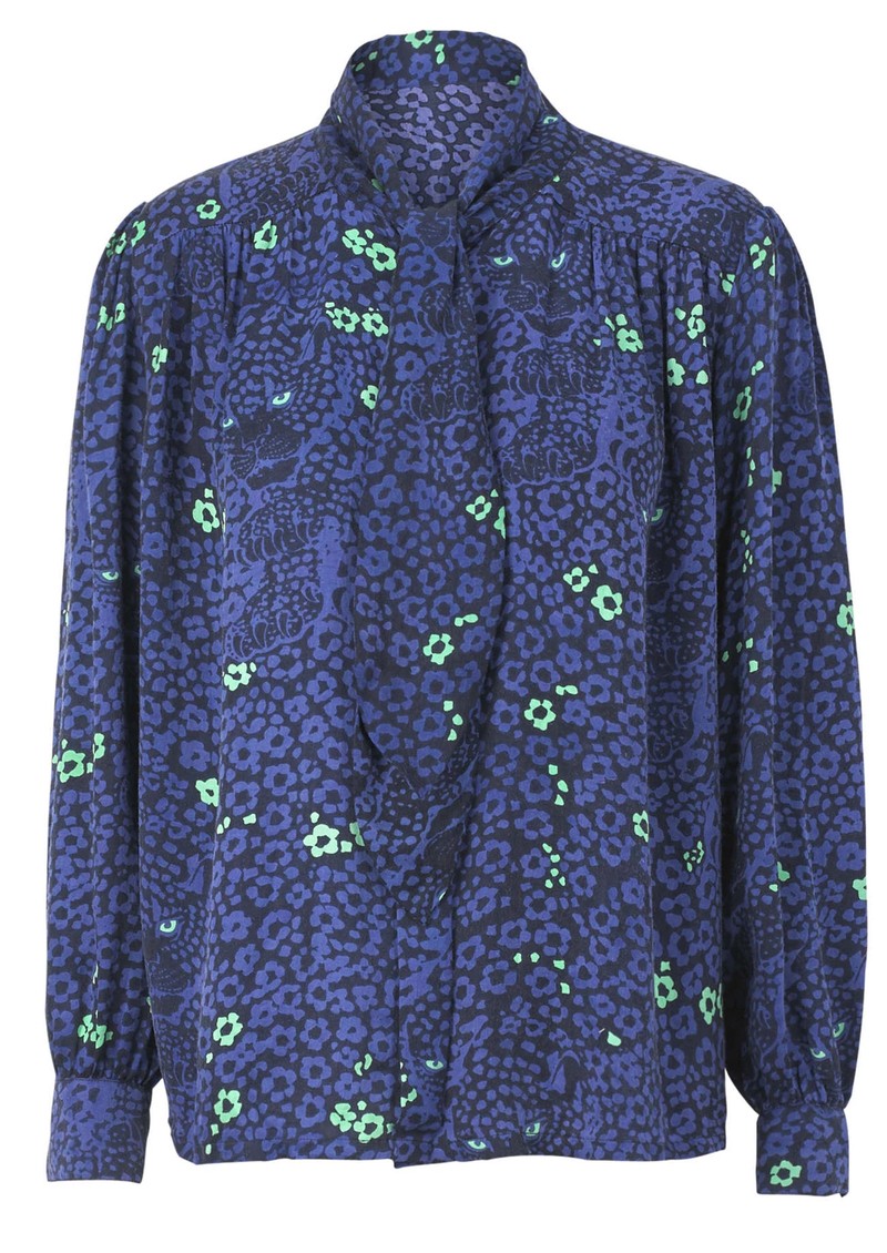 Bailey & Buetow Bex Blouse in Panther Print Purple