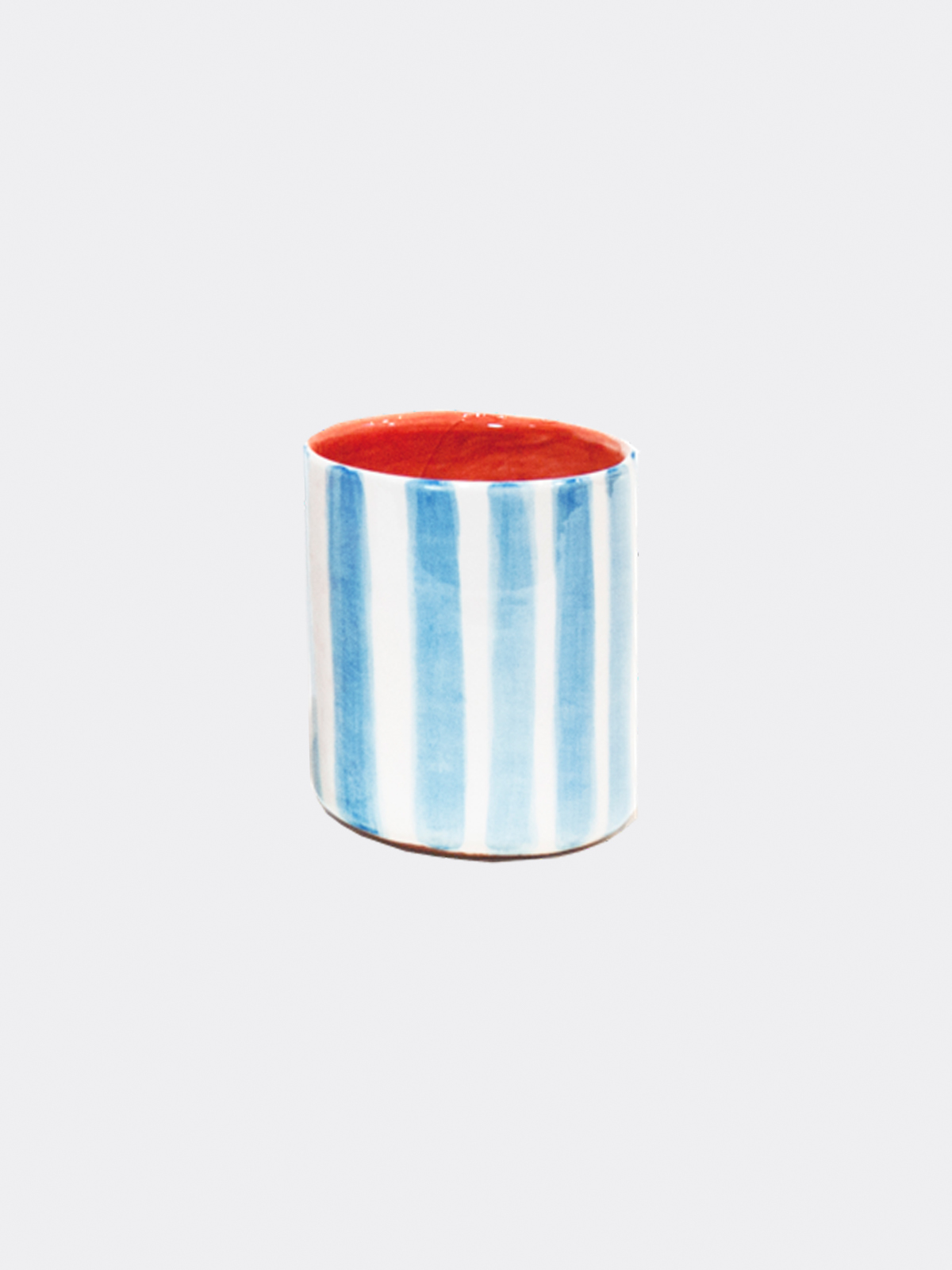 Pura Cal Memphis Handmade Red & Blue Stripes Zuvi Zeva Zivi Mug