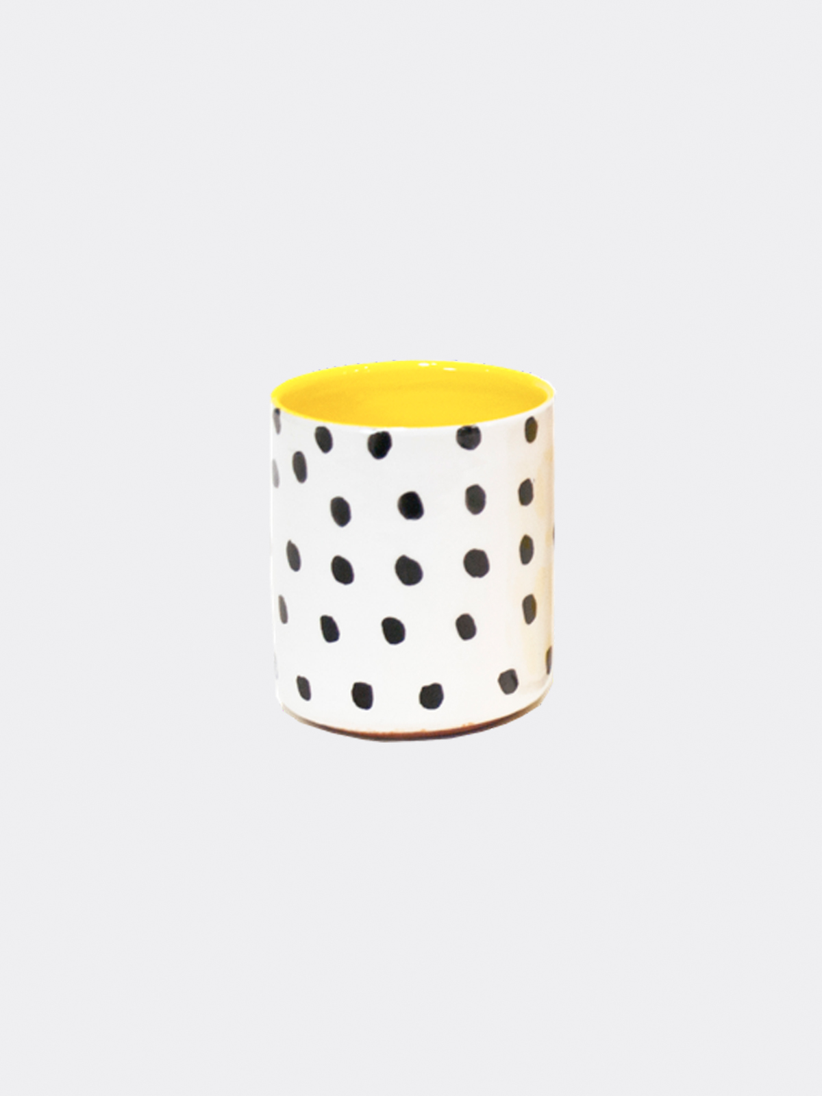 Pura Cal Memphis Handmade Yellow & Black Dots Zuvi Zeva Zivi Mug