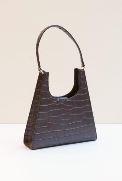 Collection & Co Aries Dark Brown Faux Croc Bag