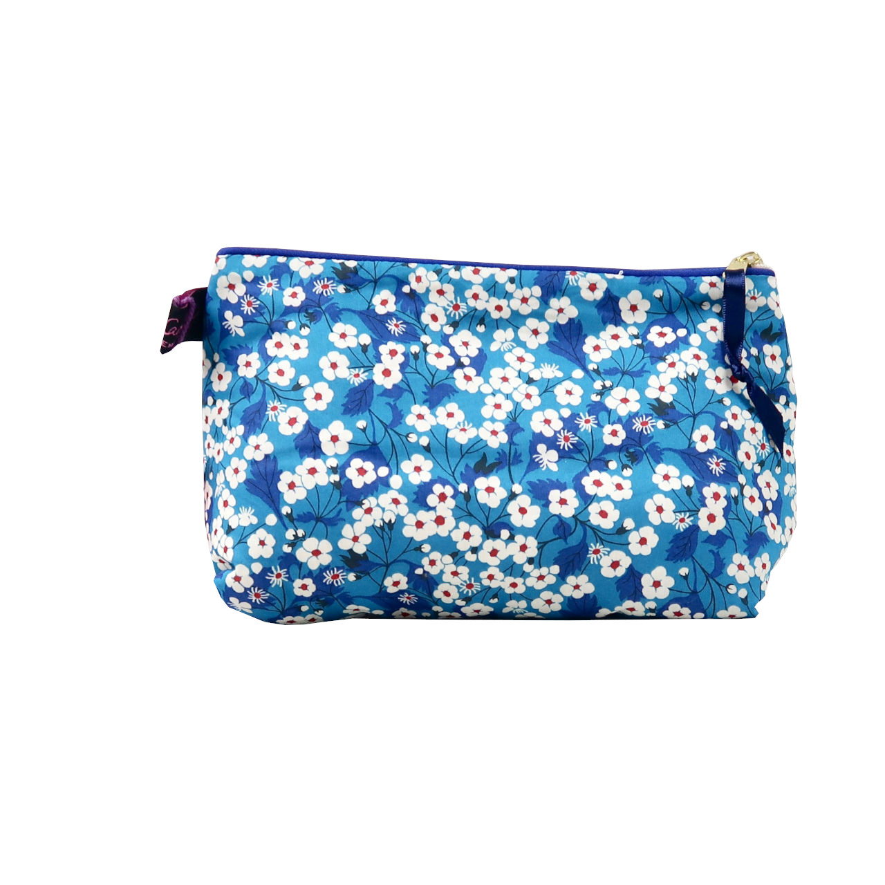 Alice Caroline Liberty Print Fabric Cosmetic Bag - Mitsi Blue