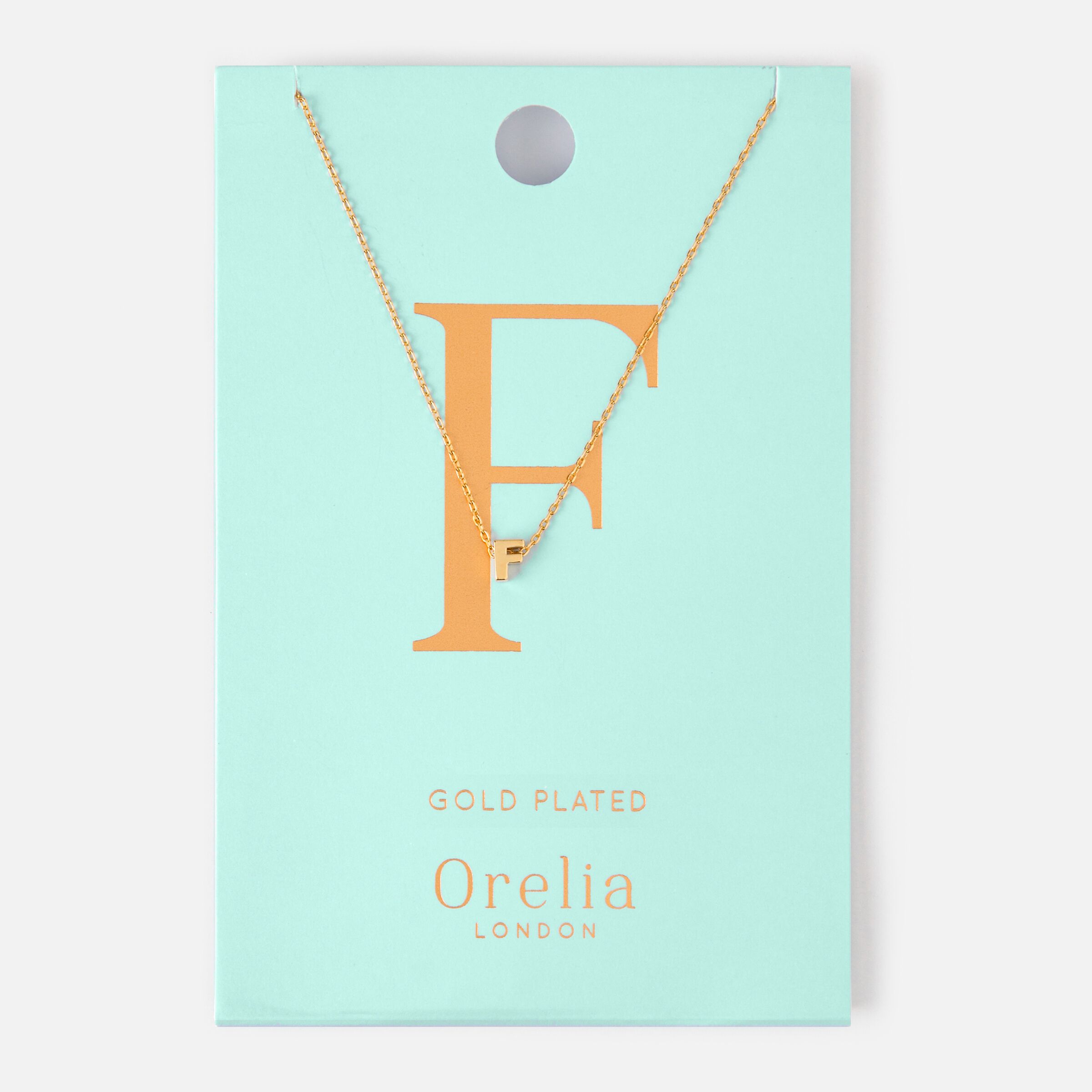 Orelia GOLD/SILVER PLATED INITIAL NECKLACE F