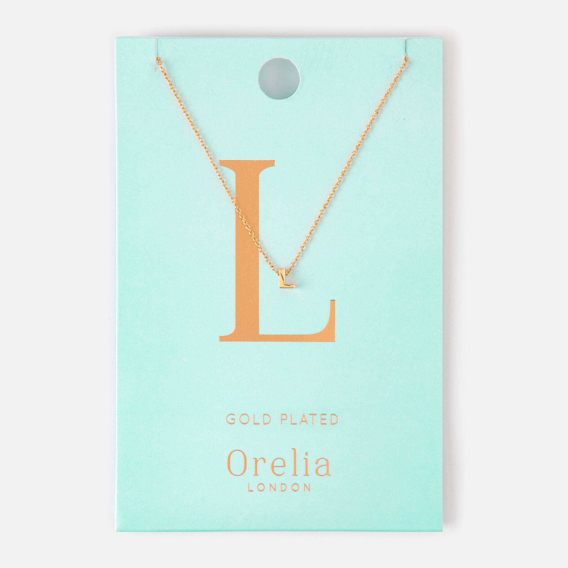 Orelia GOLD/SILVER PLATED INITIAL NECKLACE L