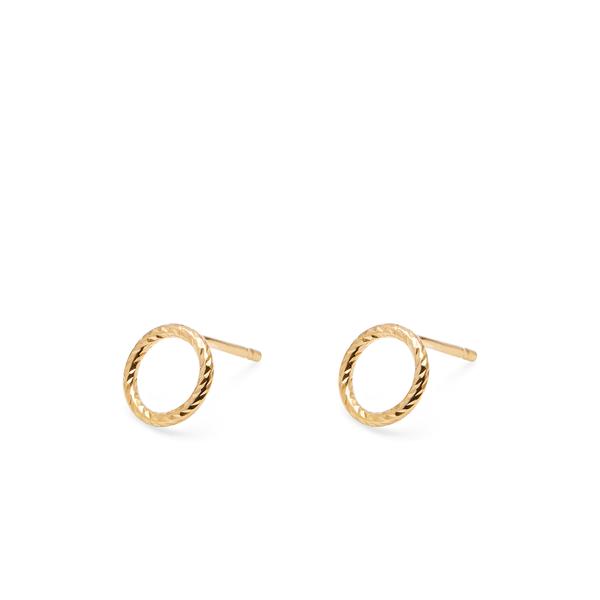 MYIA Gold Plated Diamond Circle Stud Earrings