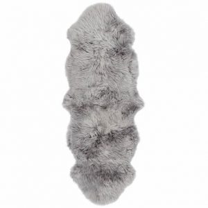 Hanlin Ltd Silky Double Sheepskin Rug Light Grey