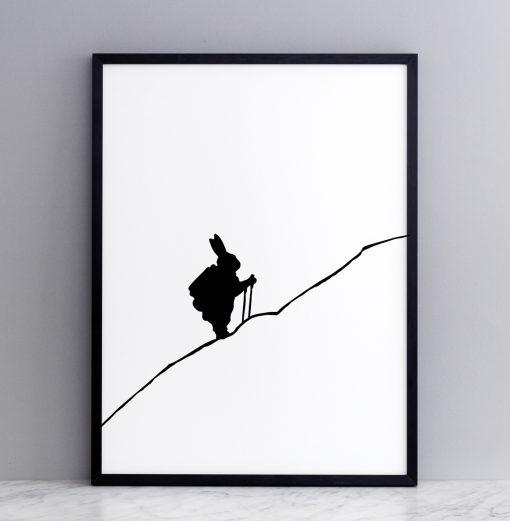 HAM 30 x 40cm Hiking Rabbit Print with Frame