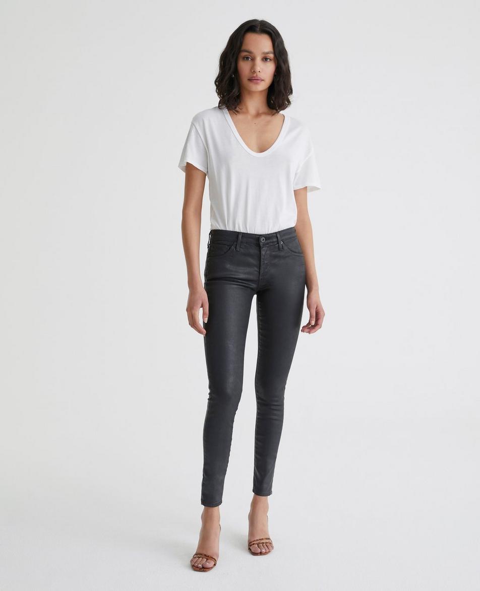 AG Jeans The Legging Ankle in Leatherette in Black