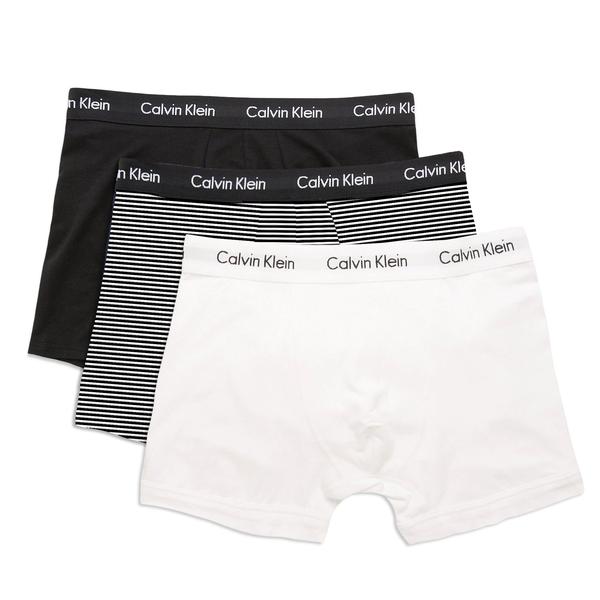 Calvin Klein Cotton Stretch Trunks Black White Stripe