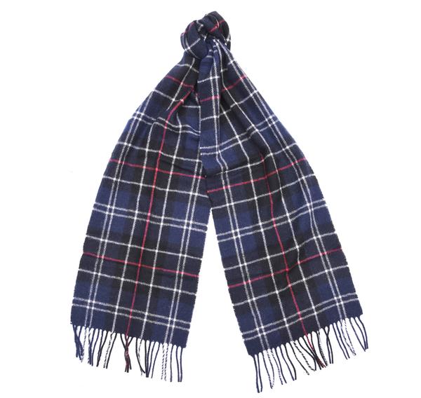 Barbour Tartan Lambswool Scarf Navy Red