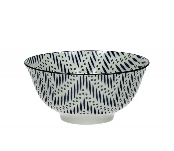 Pomax Porcelain Bowl With Blue Details