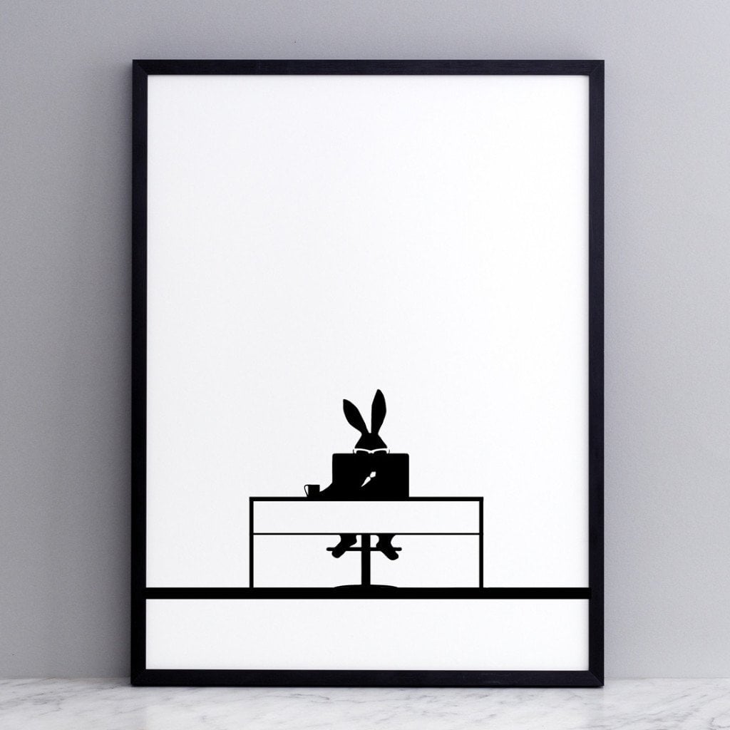 HAM 30 x 40cm Working Rabbit Print with Frame