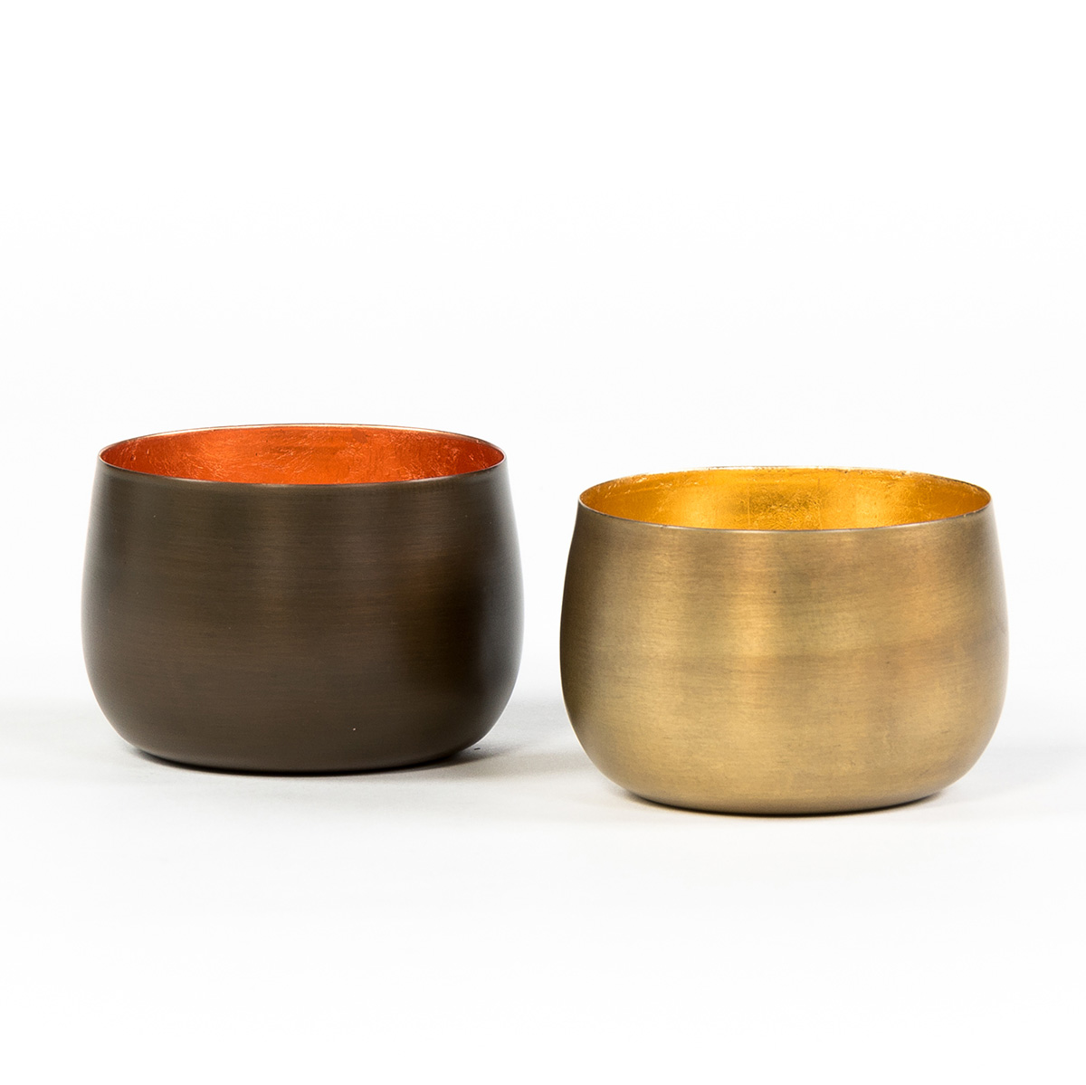 Dekocandle 2 T-Light Holders Copper & Gold