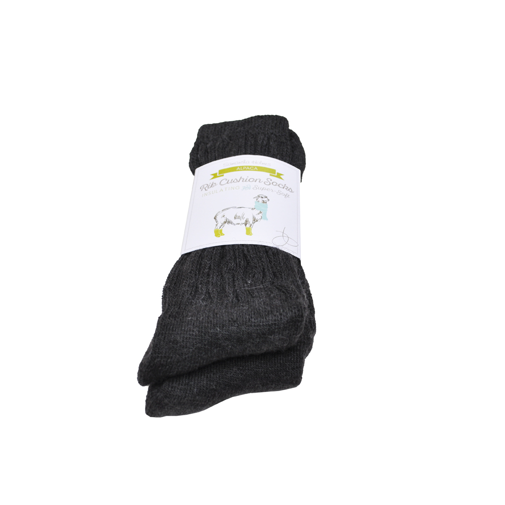 - Men's Ribbed cushion Alpaca socks in Charcoal