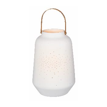 Räder White Porcelain Lantern with Brass Handle - Large