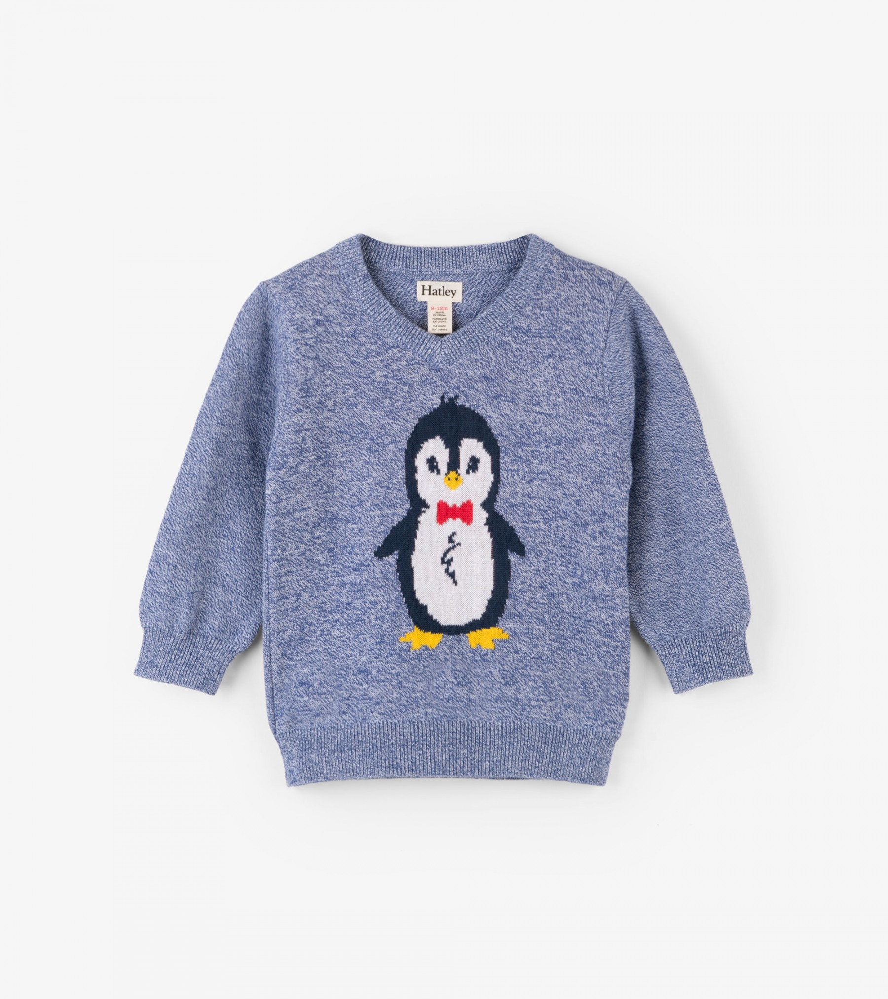 Hatley  Dapper Penguin V-Neck Baby Sweater