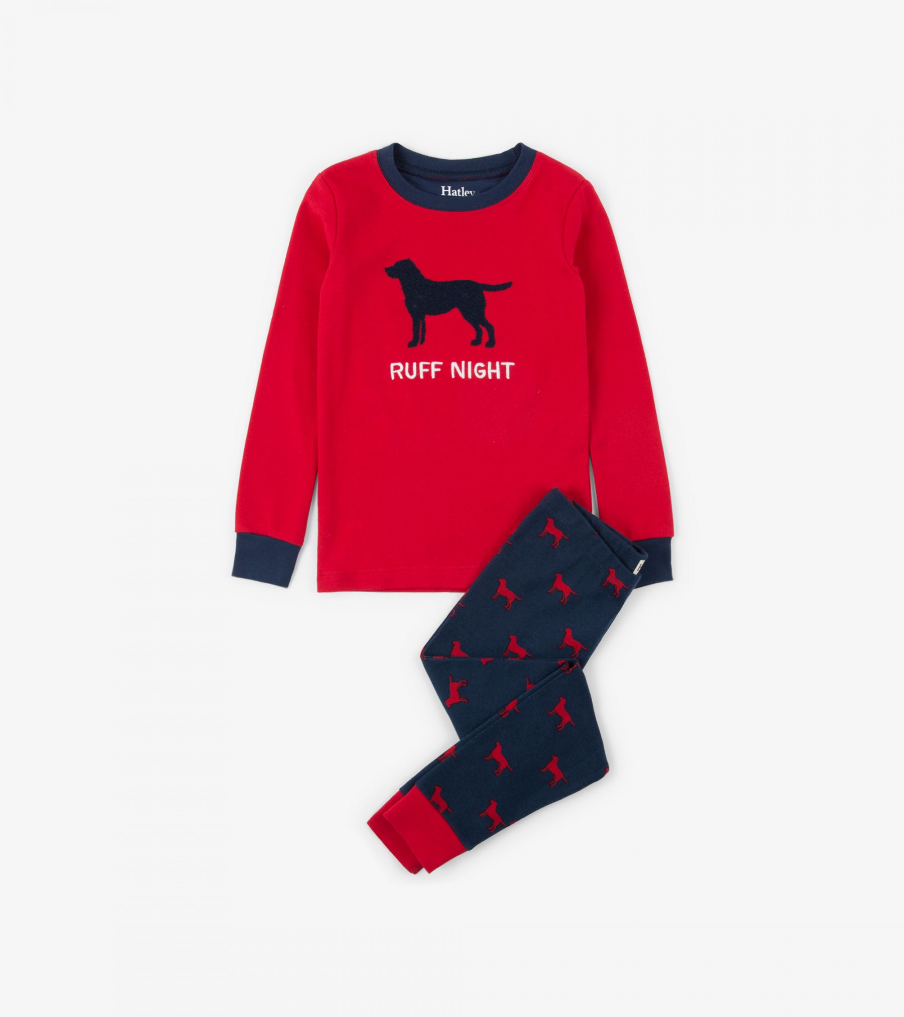 Hatley  Ruff Night Organic Cotton Appliqué Pajama Set