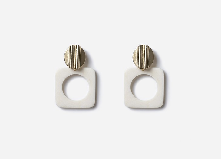 Chic Alors IVORY POLKA EARRINGS