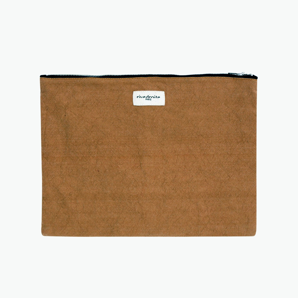 Rive Droite Paris Camel Barbette Pouch in Recycled Cotton