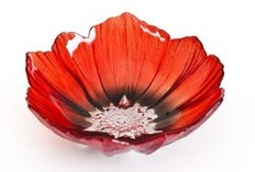 Målerås Mats Jonasson Red and Black Poppy Bowl Small