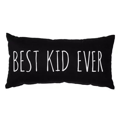 Bloomingville Black Cotton Best Kid Ever Printed Cushion