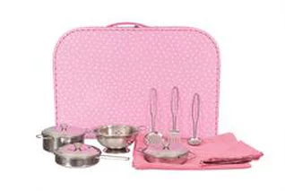 Egmont Toys Pink Cardboard Case with Set of Metal Pans