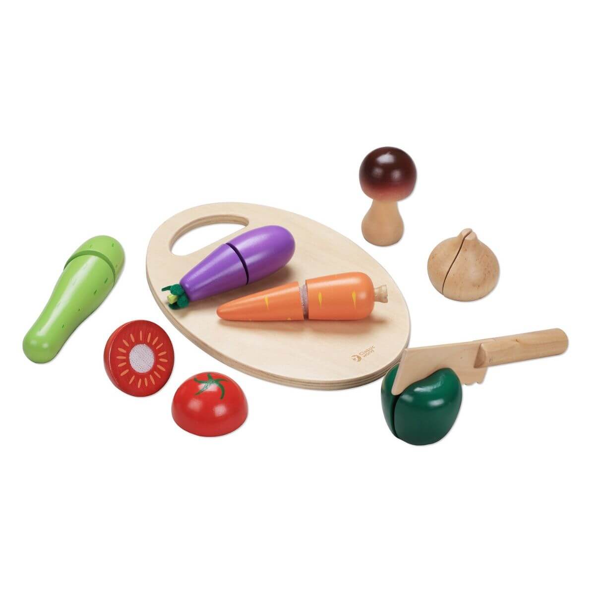 Classic World Wooden Vegetable Cutting Set