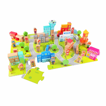 Classic World Wood City Building Blocks