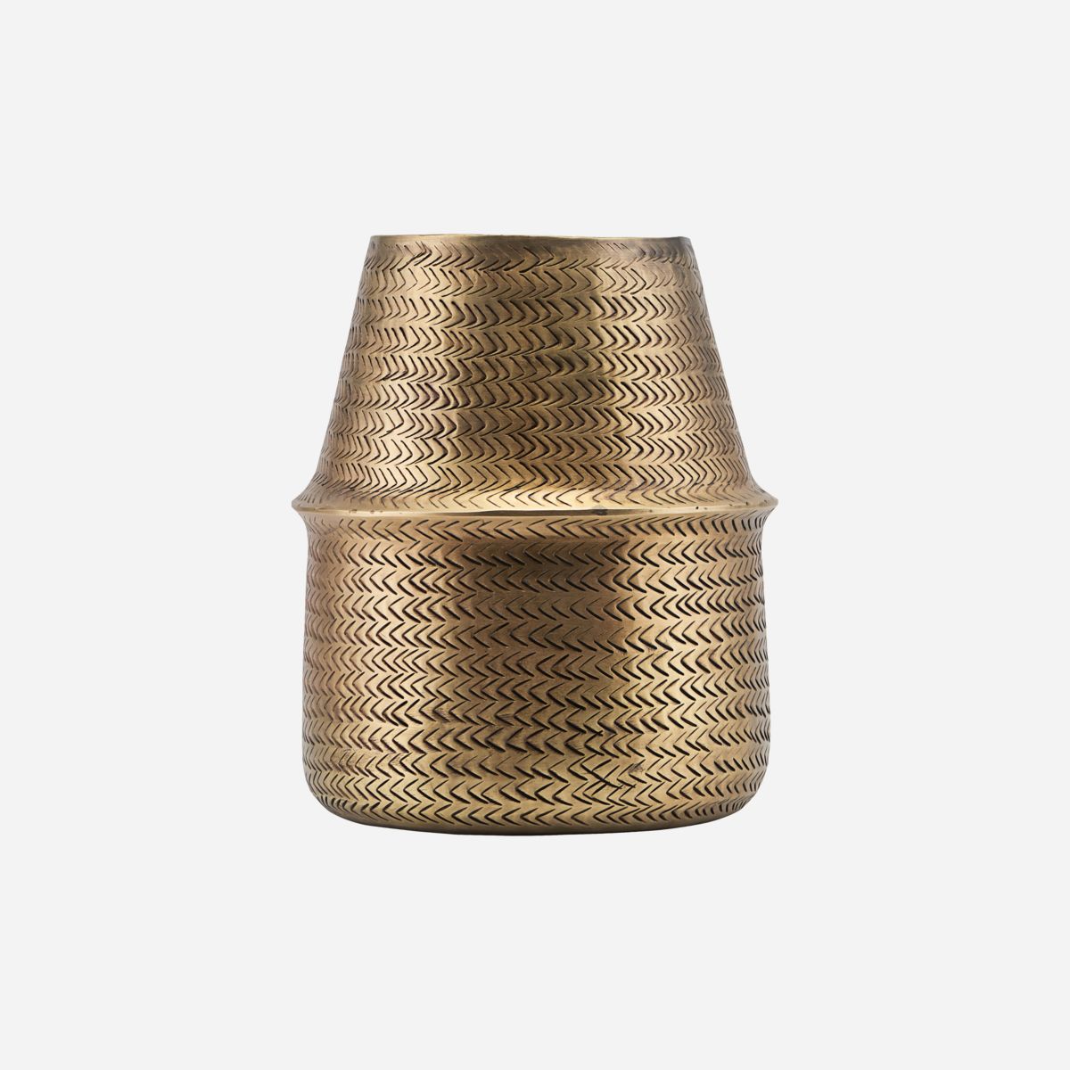 House Doctor Oblong Brass Finish Aluminium Rattan Planter