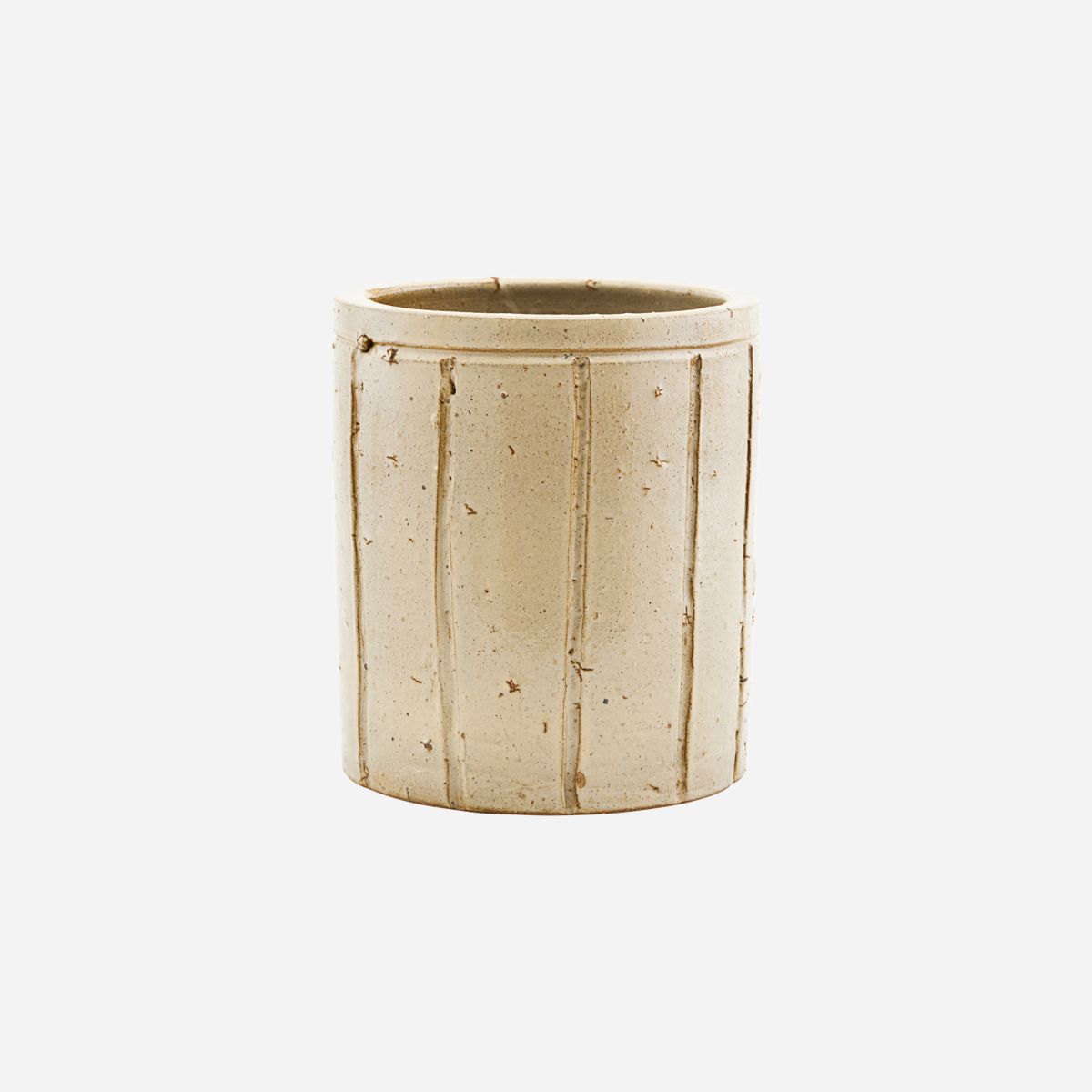 House Doctor Beige Clay and Glaze Julian Decorative Flowerpot