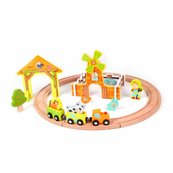 Classic World Wooden Farm Train Set