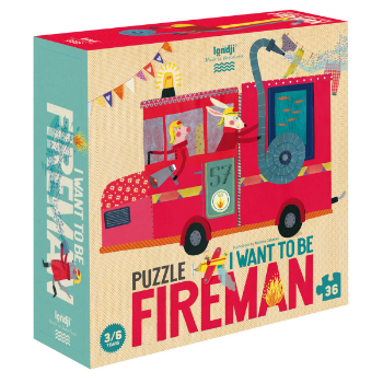 Londji Cardboard and Paper I Want To Be Fireman Puzzle Game