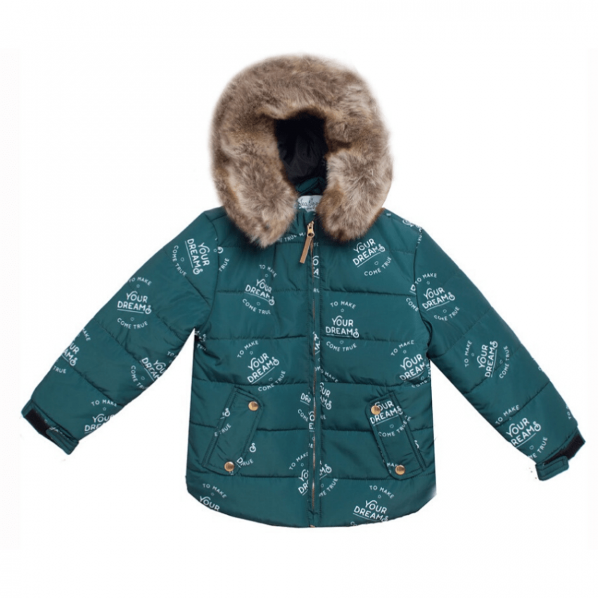 Lea & Jojo Green Polyester Padded Children Jacket