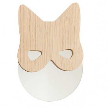 April Eleven Natural Oak Wooden Cat Mirror