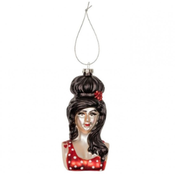 Cody Foster & Co 14 x 9cm Glass Amy Winehouse Christmas Decoration Bauble