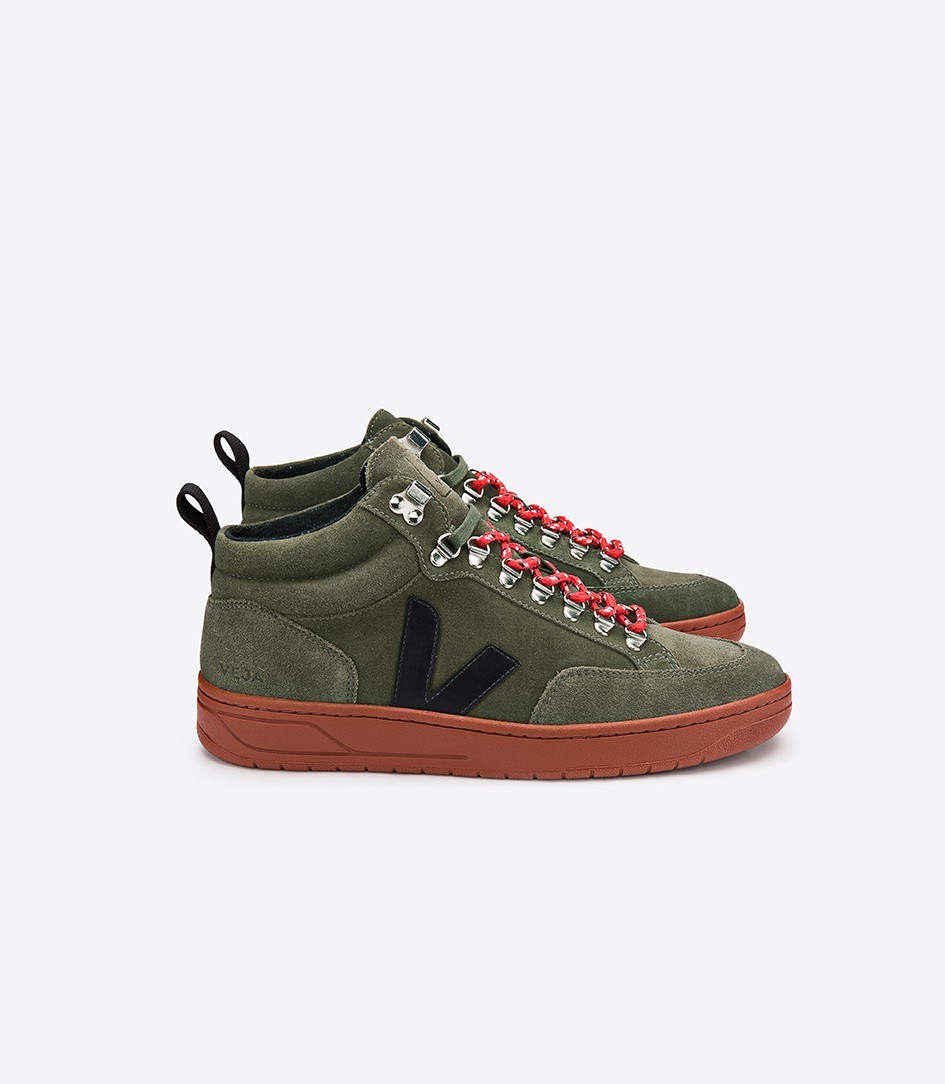 Veja Olive Black Suede Rust Sole Roraima Sneakers